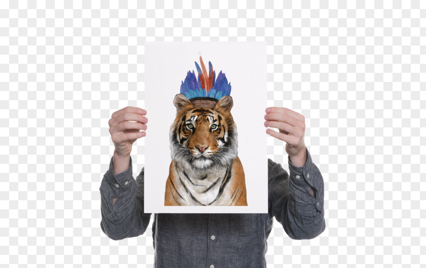 Watercolor Tiger Art Painting Cat Printing PNG