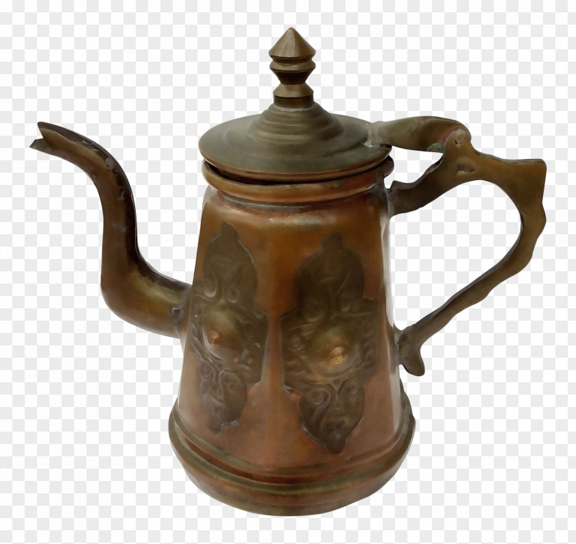 Brass Tableware Kettle Teapot Lid Metal Antique PNG