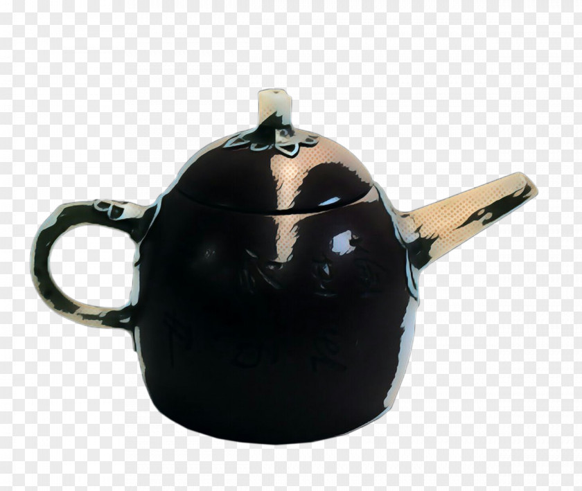 Earthenware Pottery Teapot Black Ceramic Tableware Serveware PNG