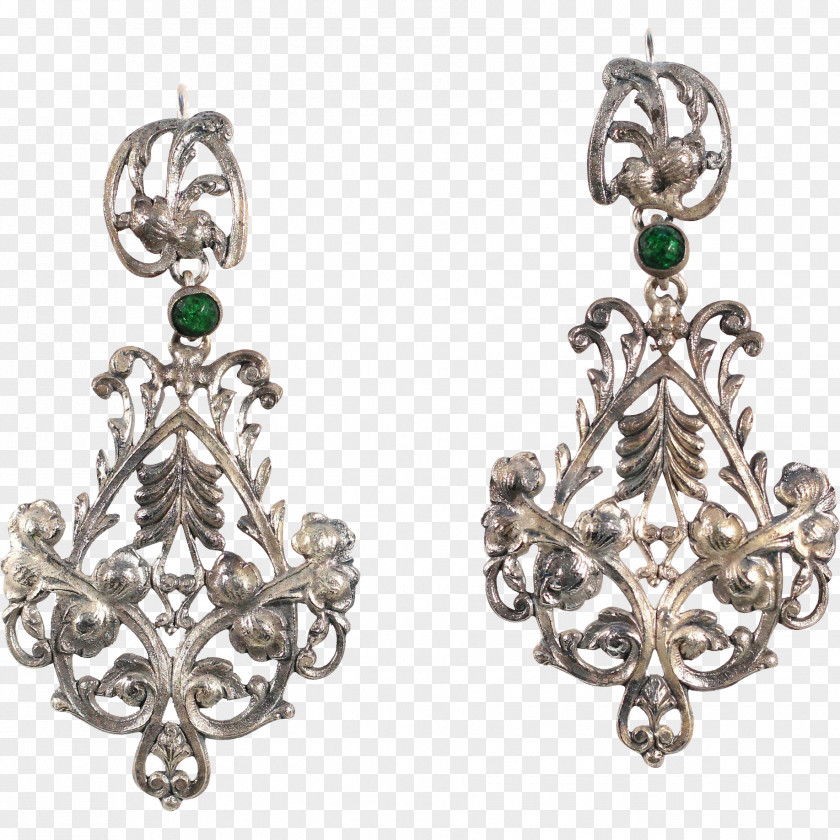 Emerald Earring Victorian Jewellery Body PNG