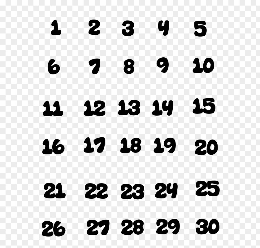 Lucky Strike Number Chart Numeral Worksheet PNG