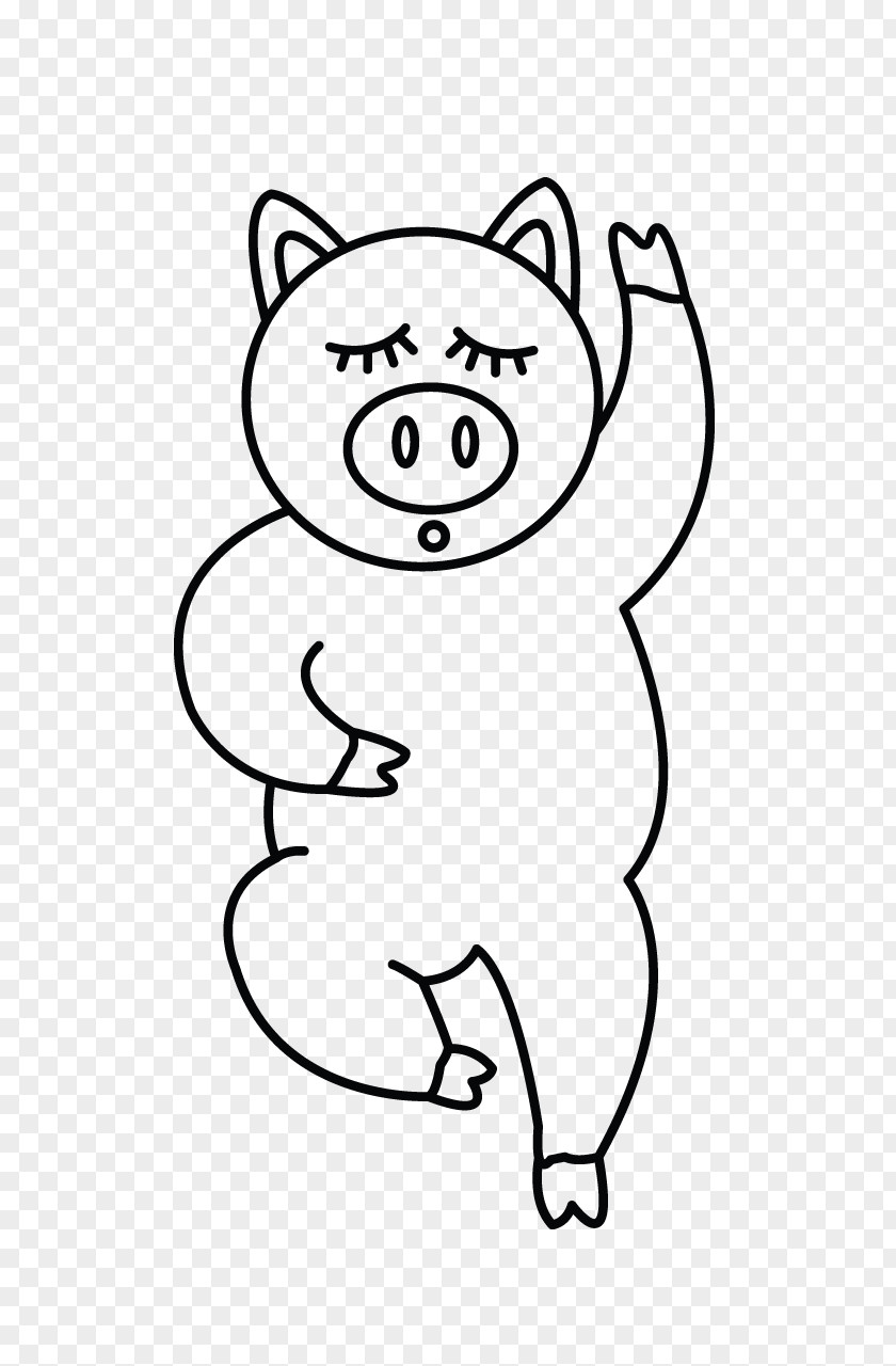 Pig Porky Black And White Clip Art Drawing PNG