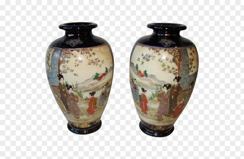 Vase Satsuma Ware Pottery Porcelain Ceramic PNG