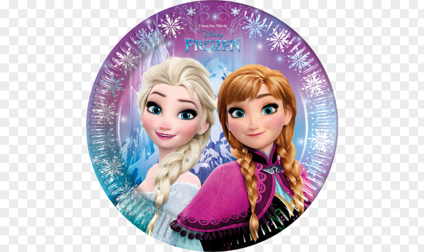 Watercolor Elsa Olaf's Frozen Adventure Plate PNG