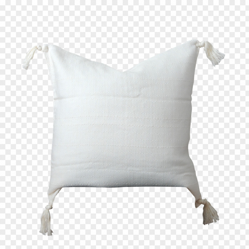 Cotton Pillow Cushion White Tassel Cream PNG