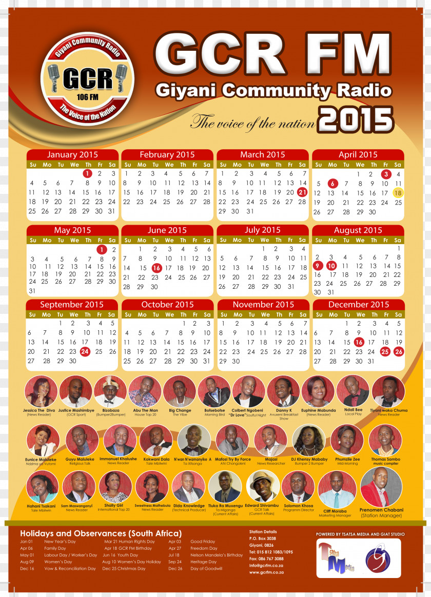 Line Recreation Calendar Giyani Community Radio Font PNG