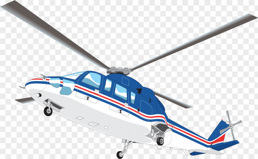 Vector Hand-painted Blue Helicopter Airplane Drawing Clip Art PNG