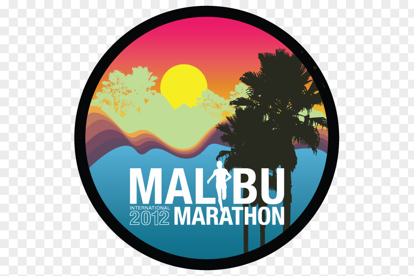 Malibu Logo Half Marathon & 5K Road Running Racing Graphic Design PNG