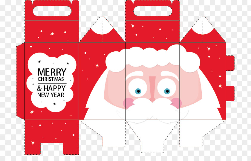 Santa Claus Gift Paper Decorative Box Christmas PNG