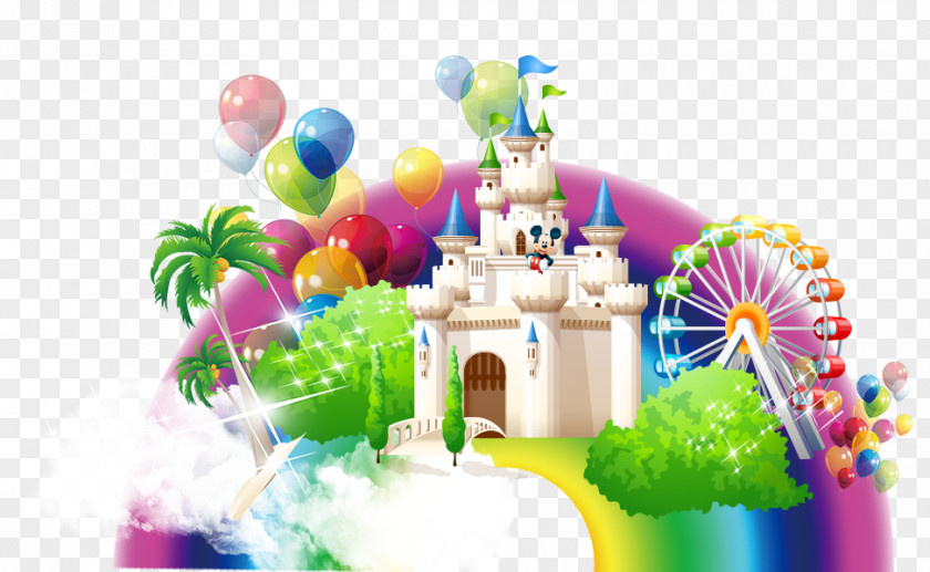 Cartoon Castle Element PNG