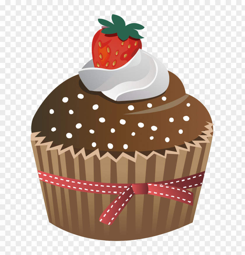 Hand Painted Strawberry Cake Cupcake Muffin Chocolate Cream PNG