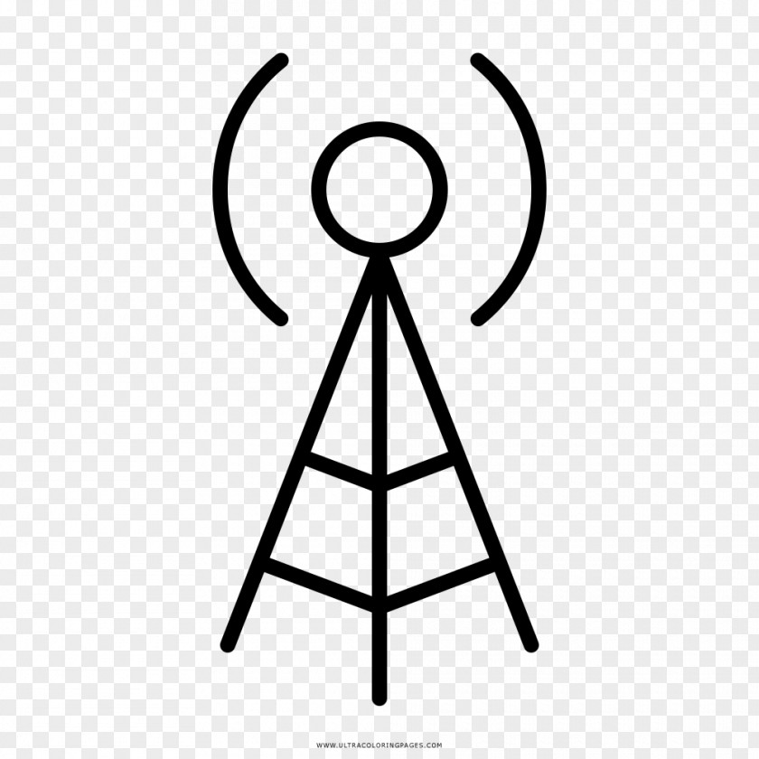 Coloring Page Aerials Drawing Telecommunications Tower Photography Television PNG