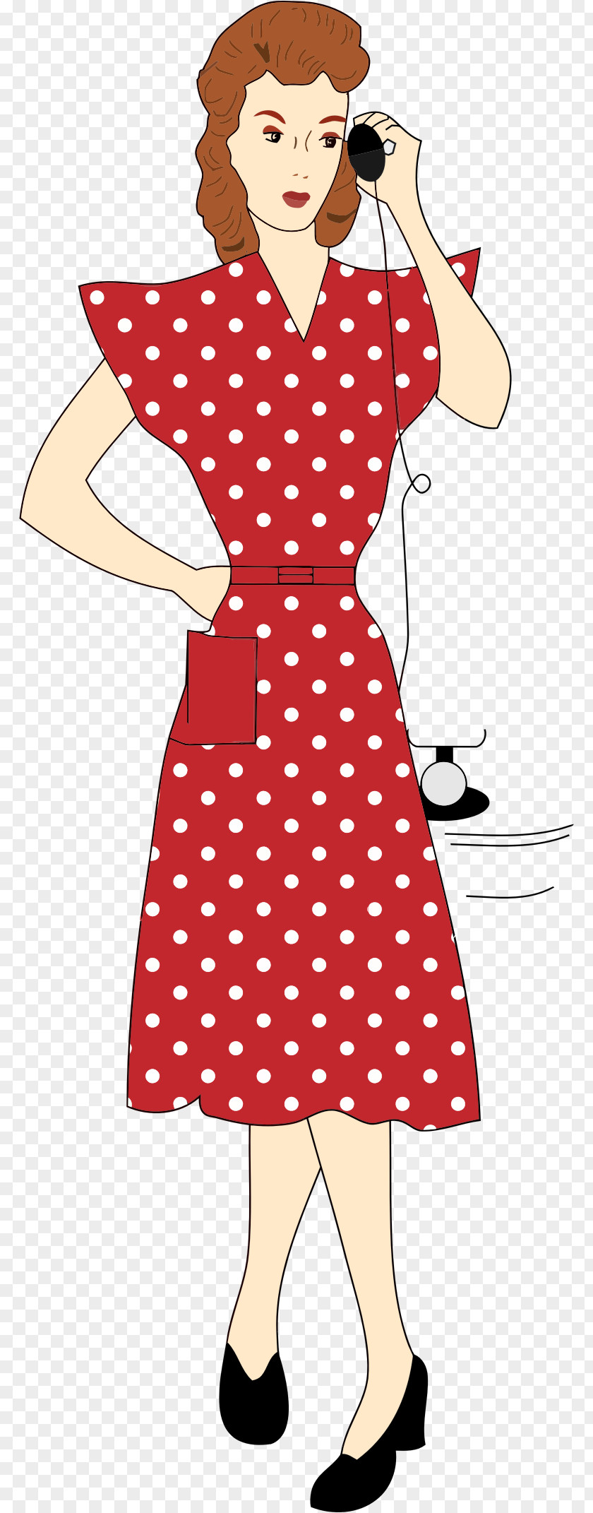 Dress 1940s Woman Clip Art PNG