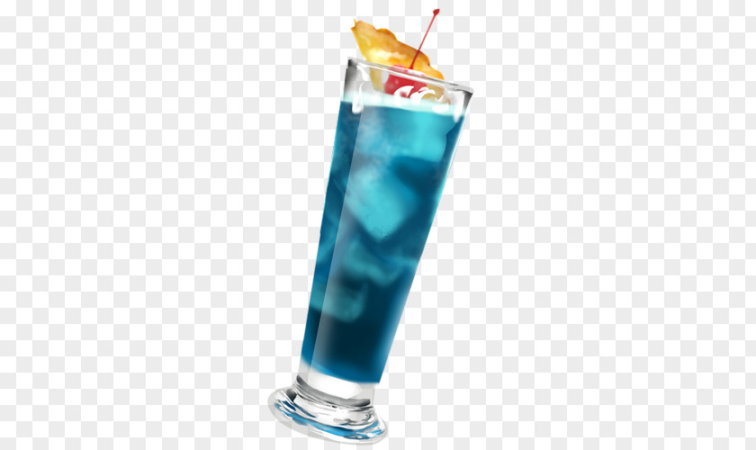 Hand-painted Blue Juice Hawaii Sea Breeze Cocktail Non-alcoholic Drink PNG