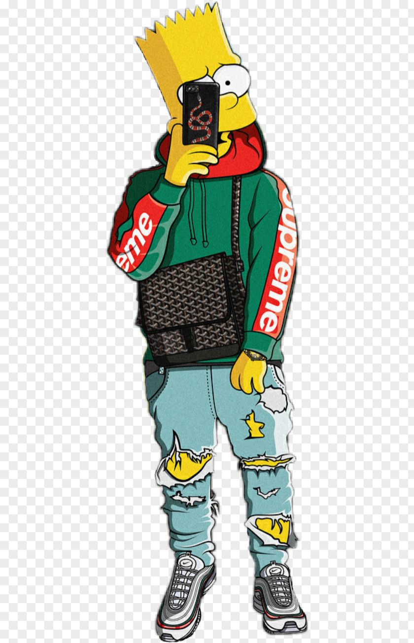 Bart Simpson A Bathing Ape Image Supreme Drawing PNG