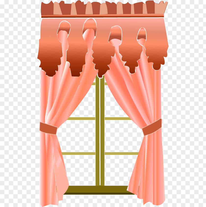 Vector Painted Windows Window Curtain PNG