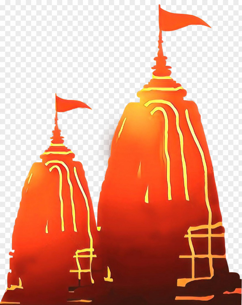 Tower Spire Orange Background PNG