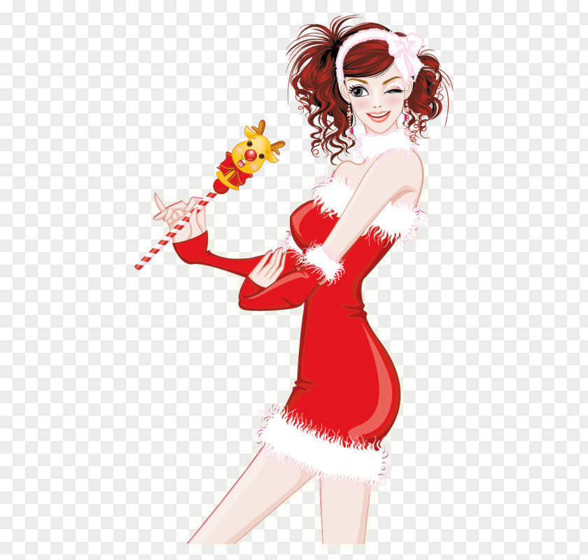 Christmas Euclidean Feliz Navidad PNG Navidad, Playful girl clipart PNG