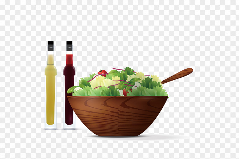 Healthy Salad White Wine Bowl Cuisine Illustration PNG