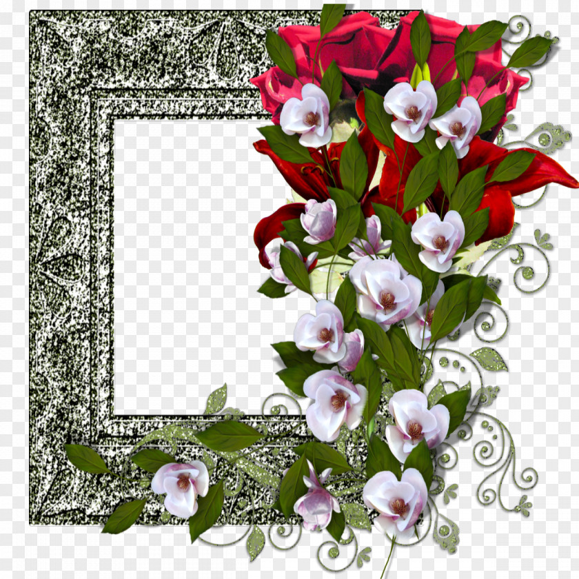 Creative Spring Photo Frame Floral Design Blog Image Editing PNG