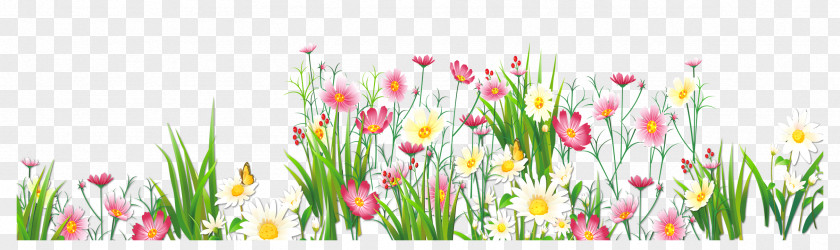 Flowers And Grass Picture Clipart Flower Grasses Clip Art PNG