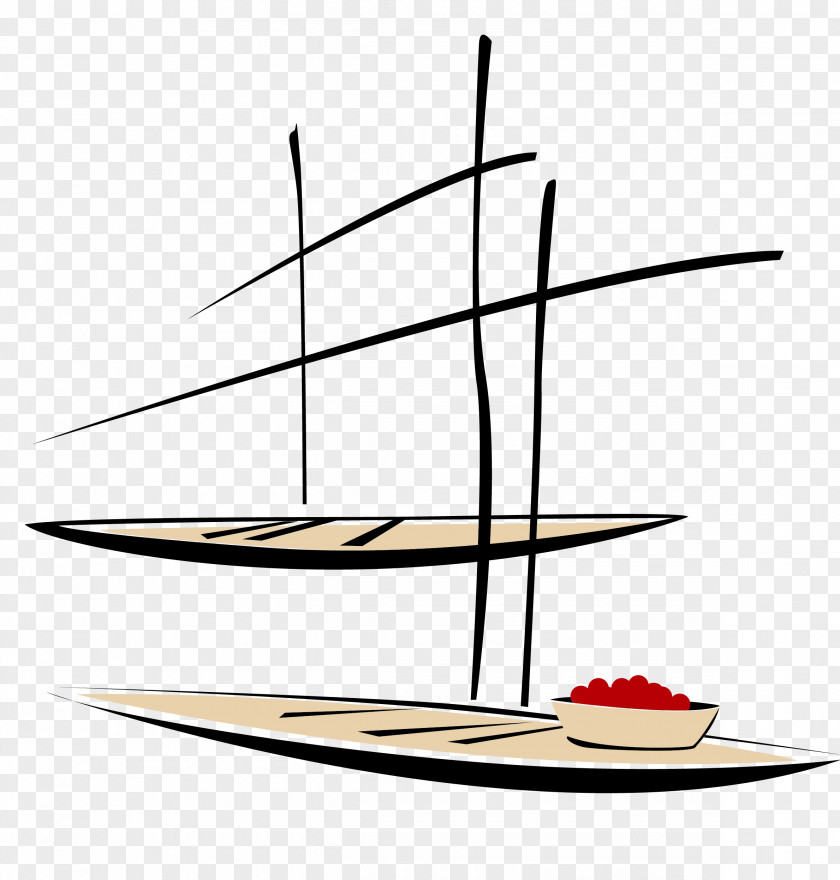 Chinese Ink Painting Style Vector Material Boat PNG