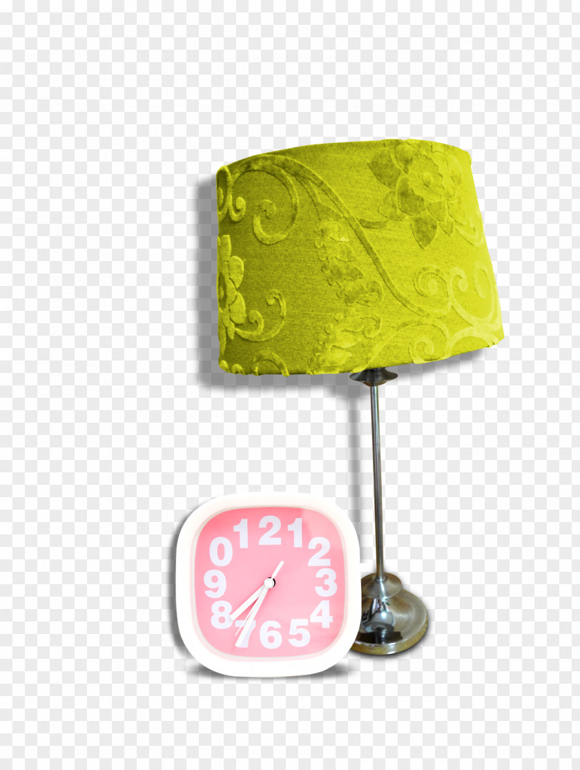Alarm Clock And Lamp Table Nightstand PNG