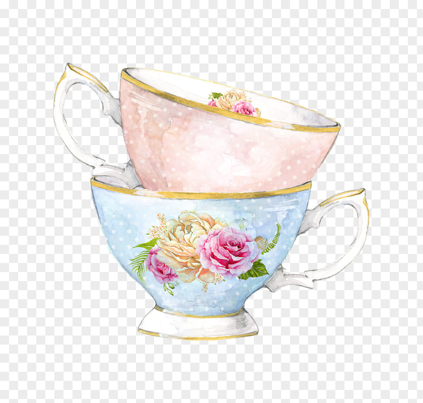Cream Plate Pink Flower Cartoon PNG