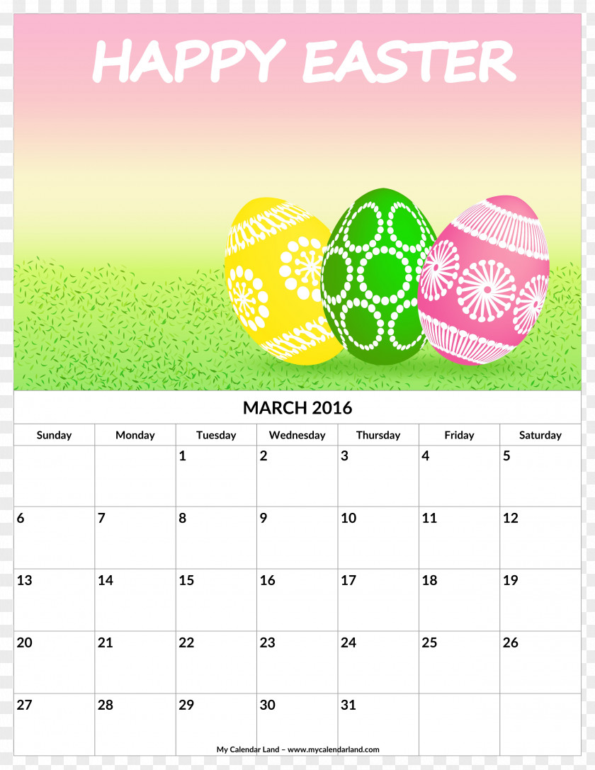 Monthly Calendar Easter Egg Wish Christmas Decorating PNG