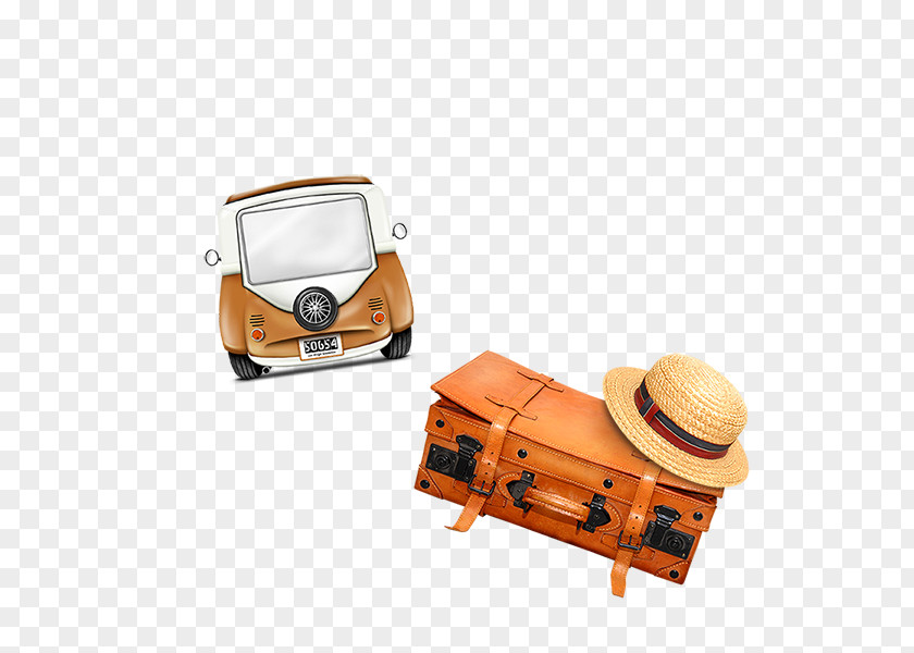 Creative Travel Straw Hat PNG
