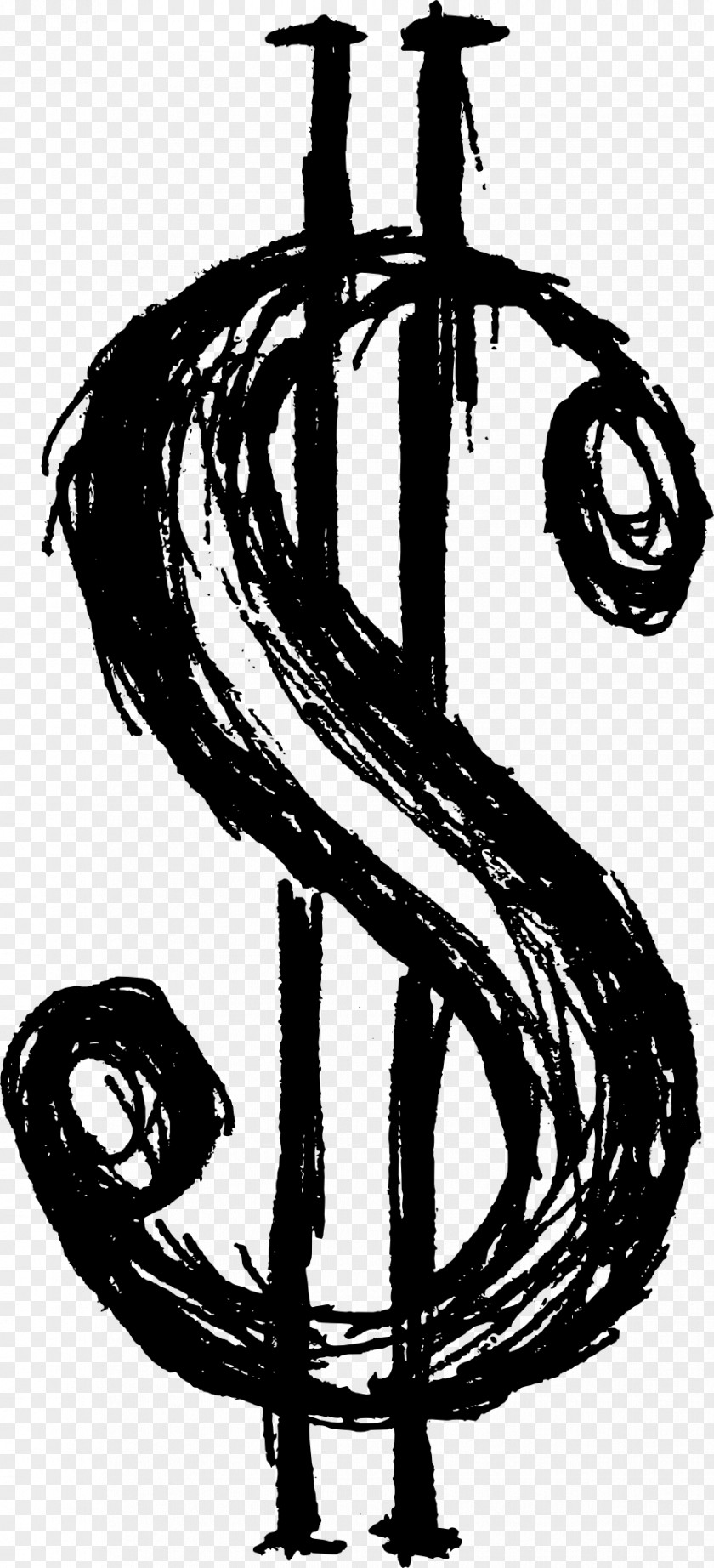 Doodle Dollar Sign Drawing Currency Symbol PNG