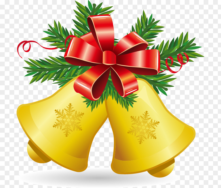 Yellow Bell Christmas Decoration Pattern Jingle Clip Art PNG