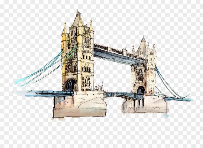 Bridge Construction London Paper Sticker Wall Decal Painting PNG