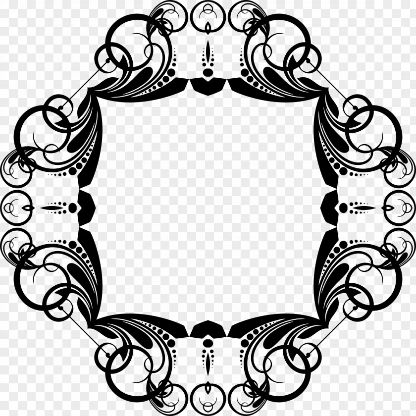 Design Borders And Frames Black White Clip Art PNG