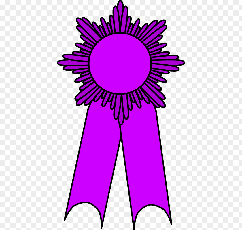 Purple Ribbon Prize Medal Rosette Clip Art PNG