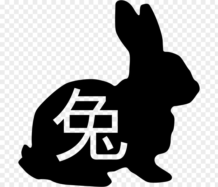 Rabbit Chinese Zodiac Symbol Characters New Year PNG