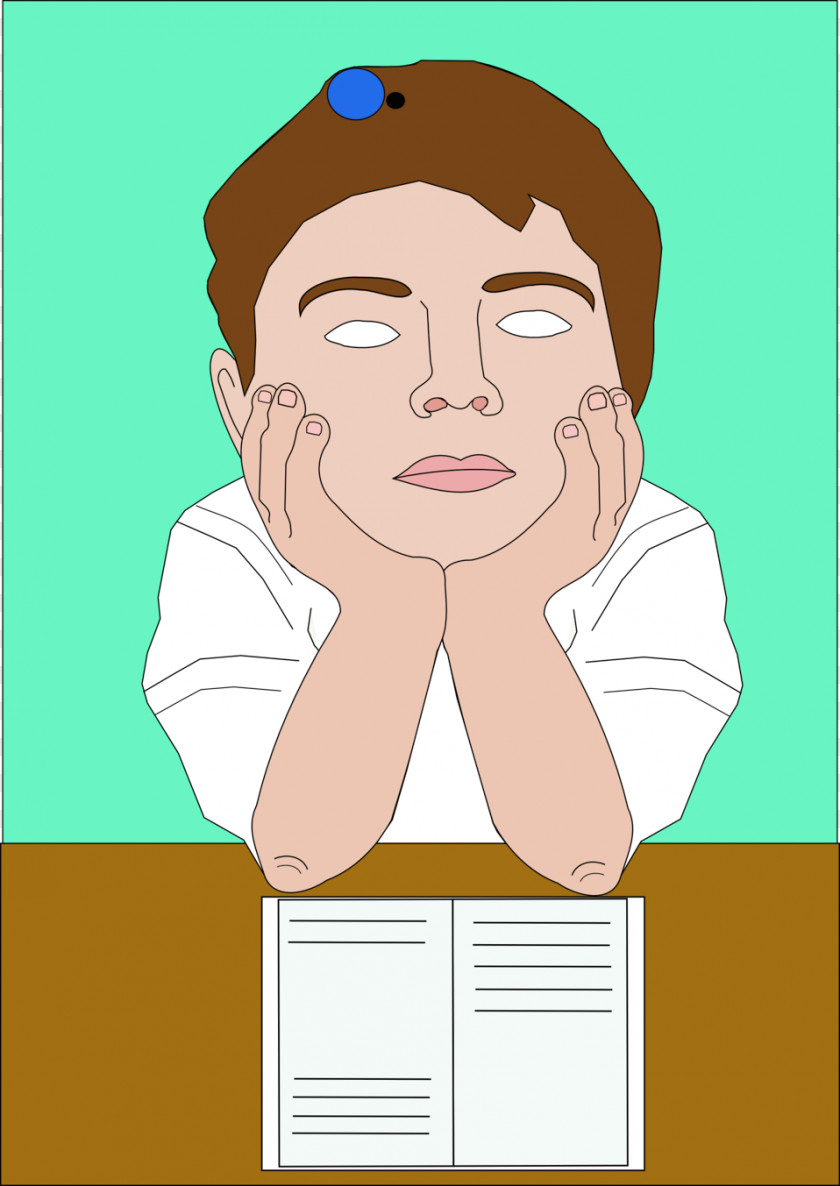 Thinking Man Student Reading Clip Art PNG