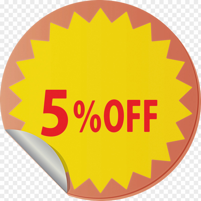 Discount Tag With 5% Off Label PNG