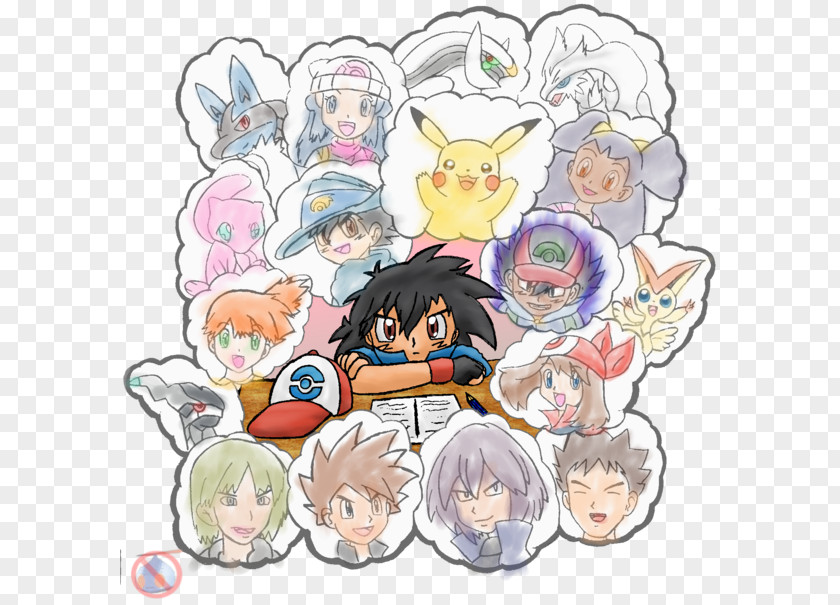 Male Female Shadow Drawing Ash Ketchum Fan Art PNG