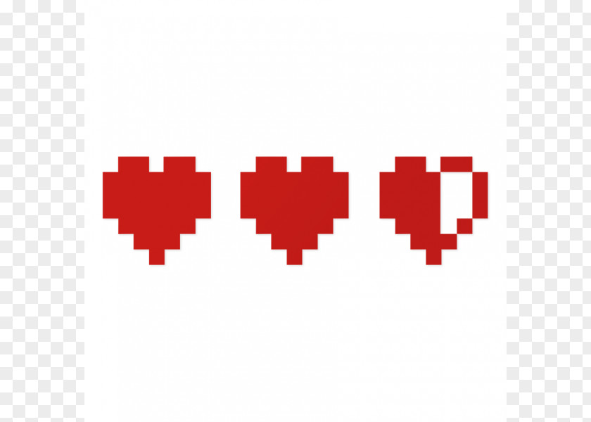 Heart Pixel Art 8-bit Color PNG