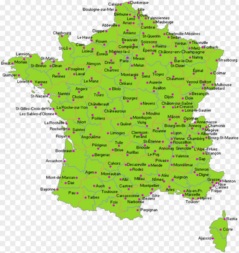 Map Metropolitan France Reims Villes Regions Of PNG