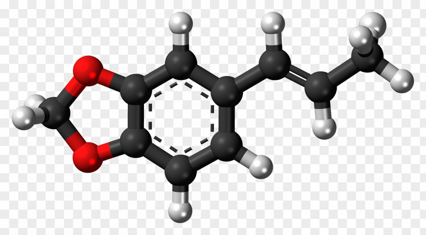 MDMA Molecule Isosafrole Ball-and-stick Model PNG