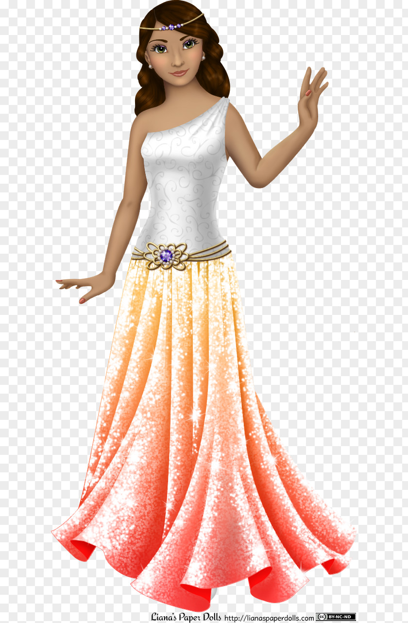 Flowing Hair Paper Doll Clothing Dress PNG