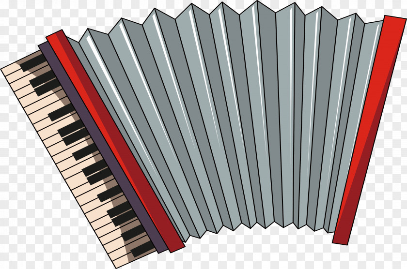 The Red Accordion Musical Instrument Stock Illustration PNG