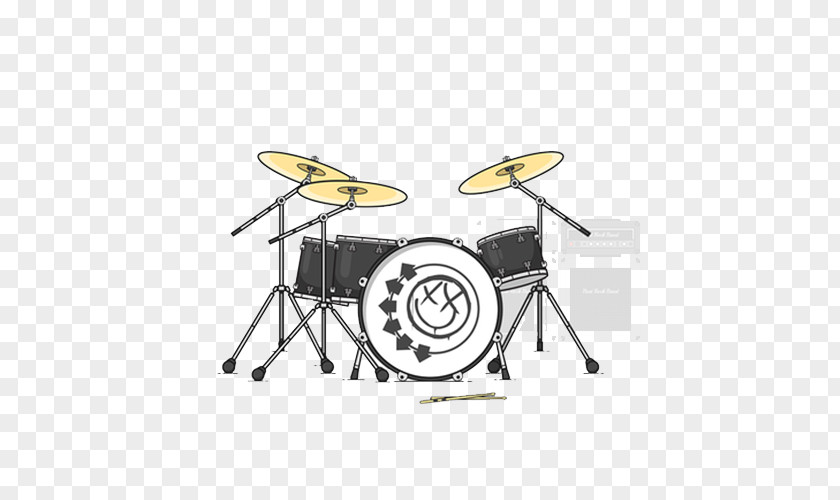 Hand-painted Flat Guitar Drums Bass Drum Tom-tom Illustration PNG