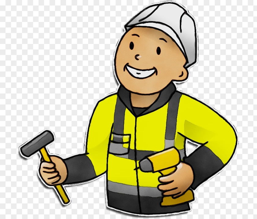 Smile Handyman Watercolor Cartoon PNG