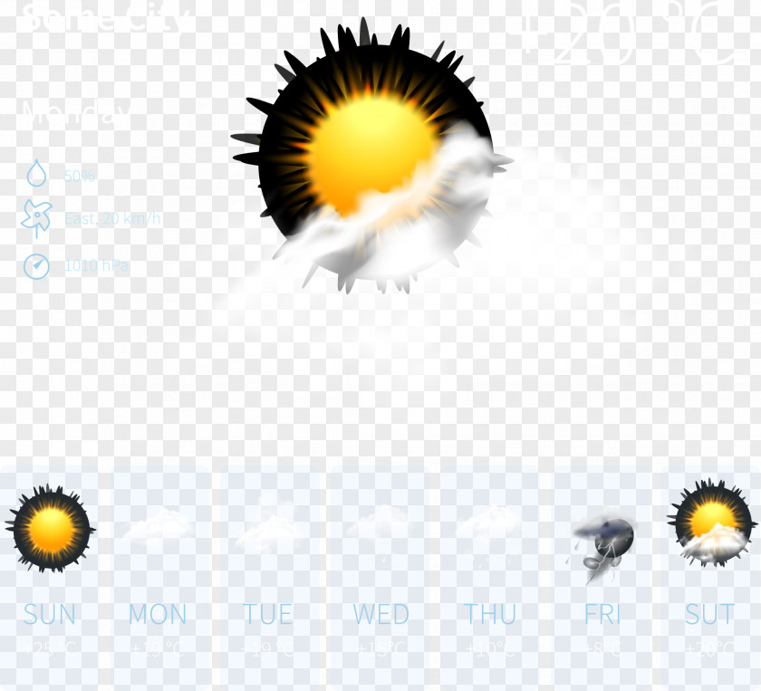 Vector Cloudy Weather Forecast Forecasting Graphic Design User Interface PNG