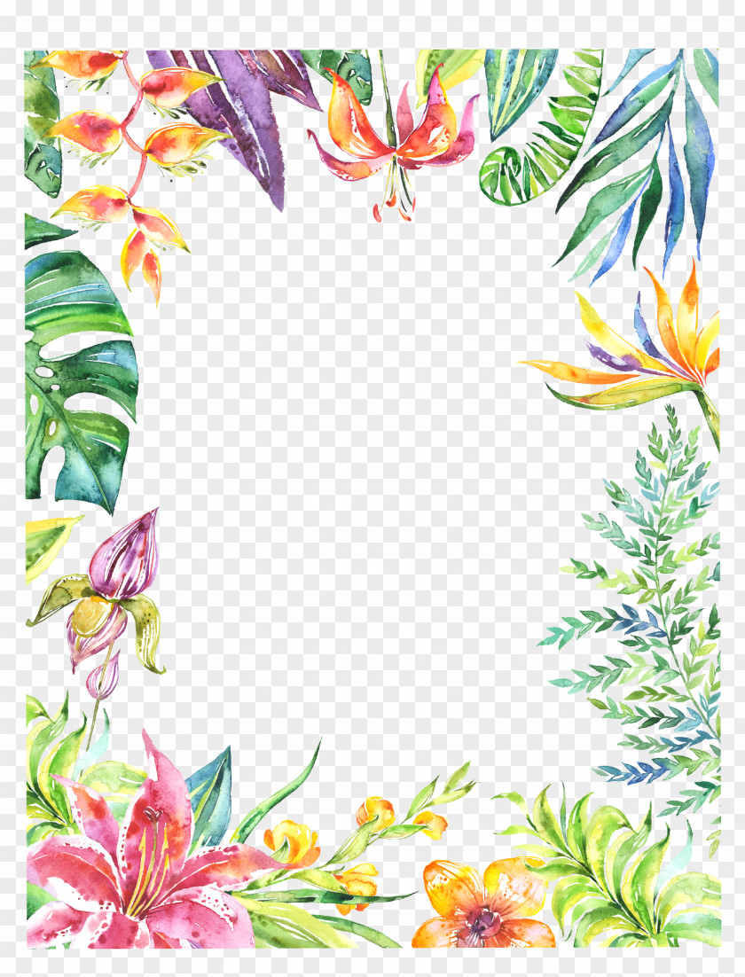 Botanical Watercolor: Flowers Watercolor Painting Floral Design PNG