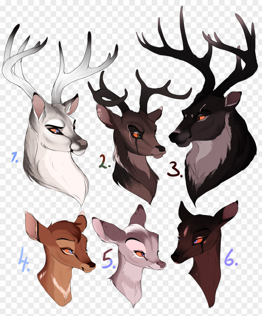 Deer Watercolor Reindeer Elk Antler Art PNG