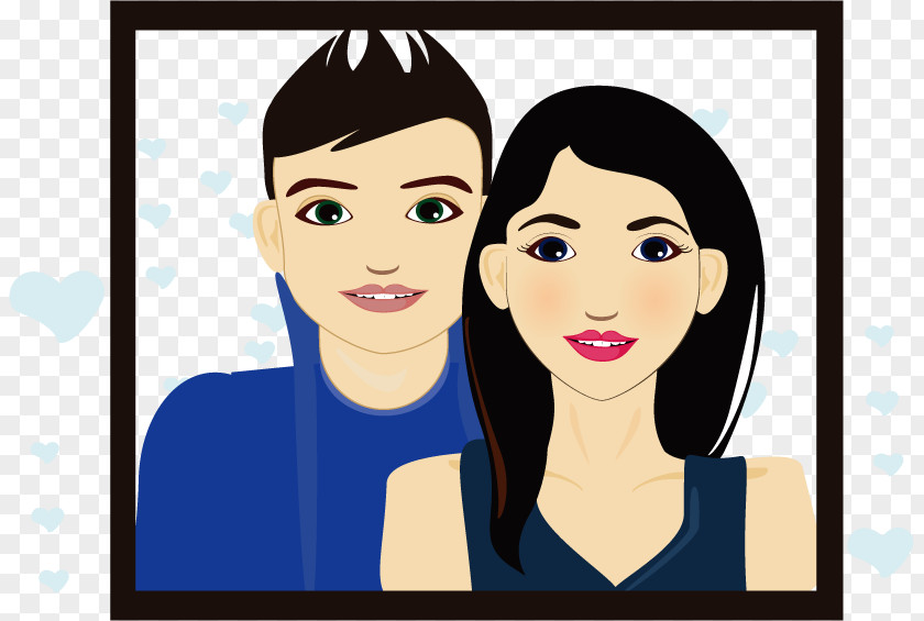 Vector Couple Photo Illustration PNG